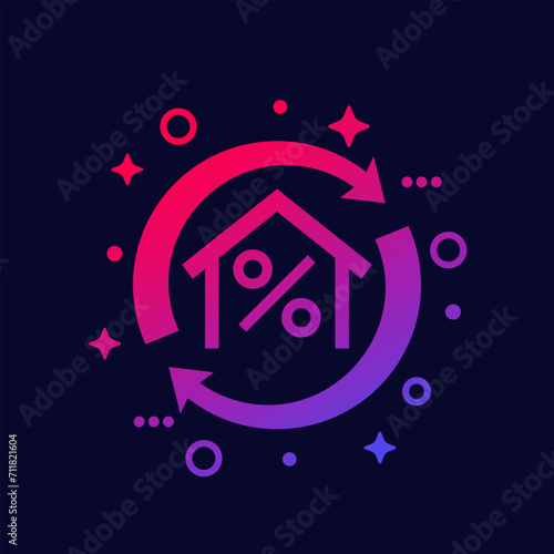 mortgage, house loan refinancing icon