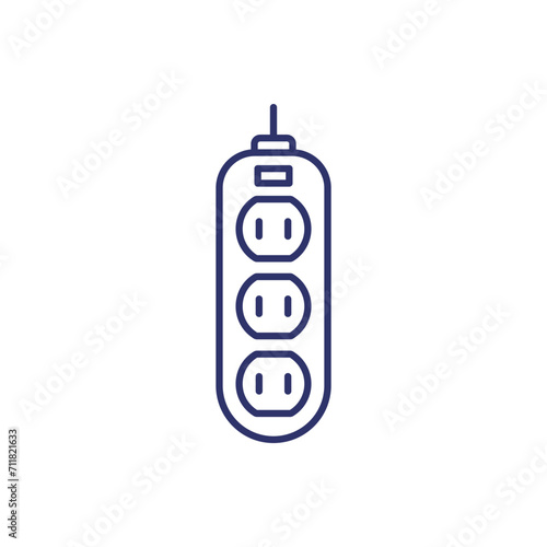 power strip line icon, type A socket