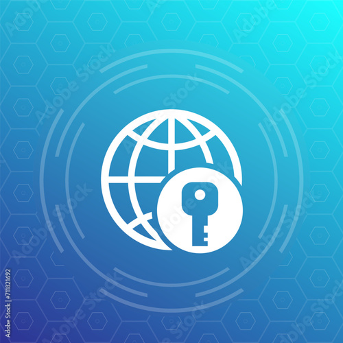 private key for network vector icon