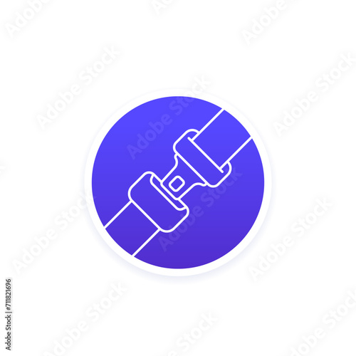 seat belt, car safety line icon