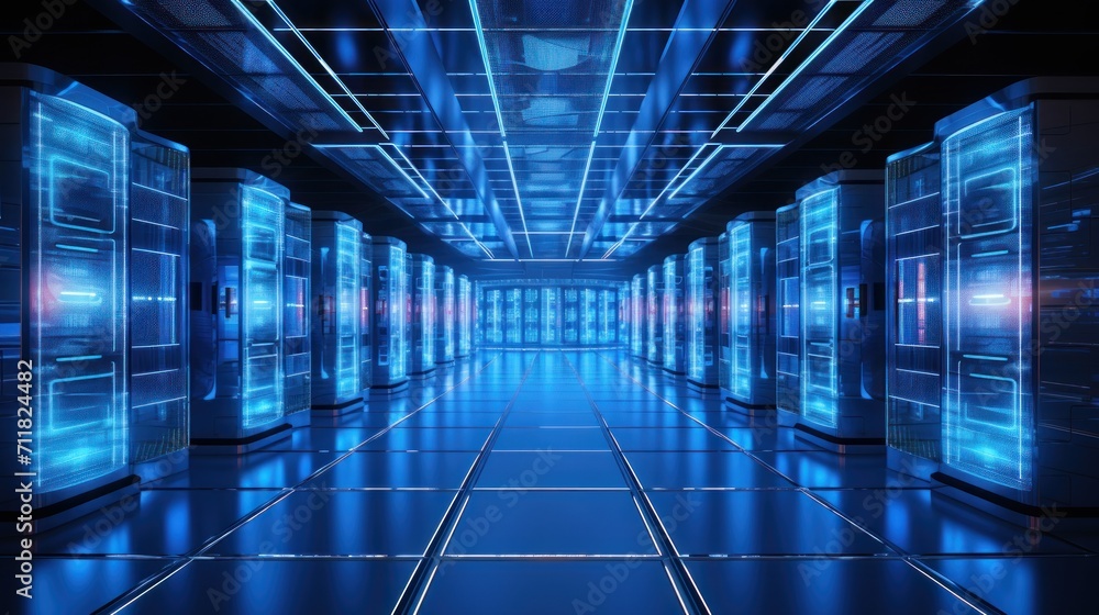 Futuristic IT Server Room Futuristic IT Server Room
