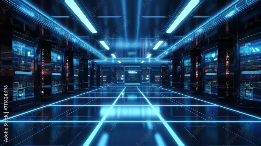 Futuristic IT Server Room Futuristic IT Server Room