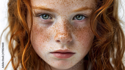 Youthful Charm, Long Red Hair Teenage Girl Portrait