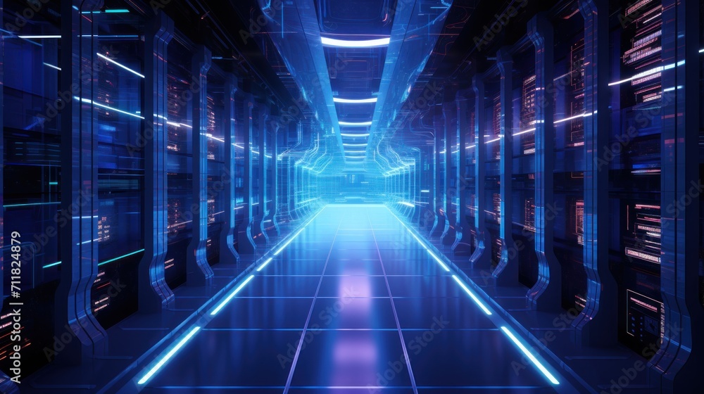 Futuristic IT Server Room