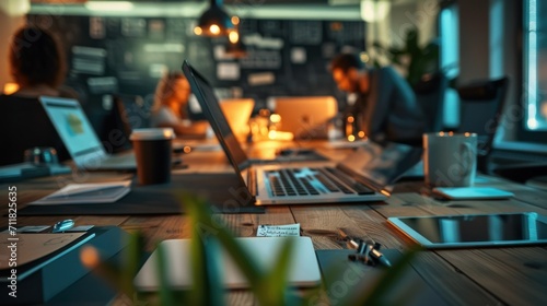 Wallpaper Mural Plant-Filled Productivity: A Lively Office Scene Torontodigital.ca
