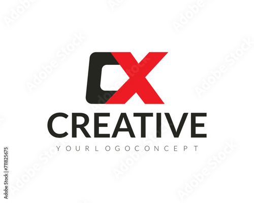 CX, XC Letters logo with a minimalist design. Letters with elegant, simple and two letters design.