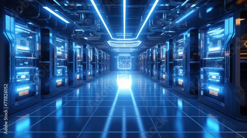 Futuristic IT Server Room