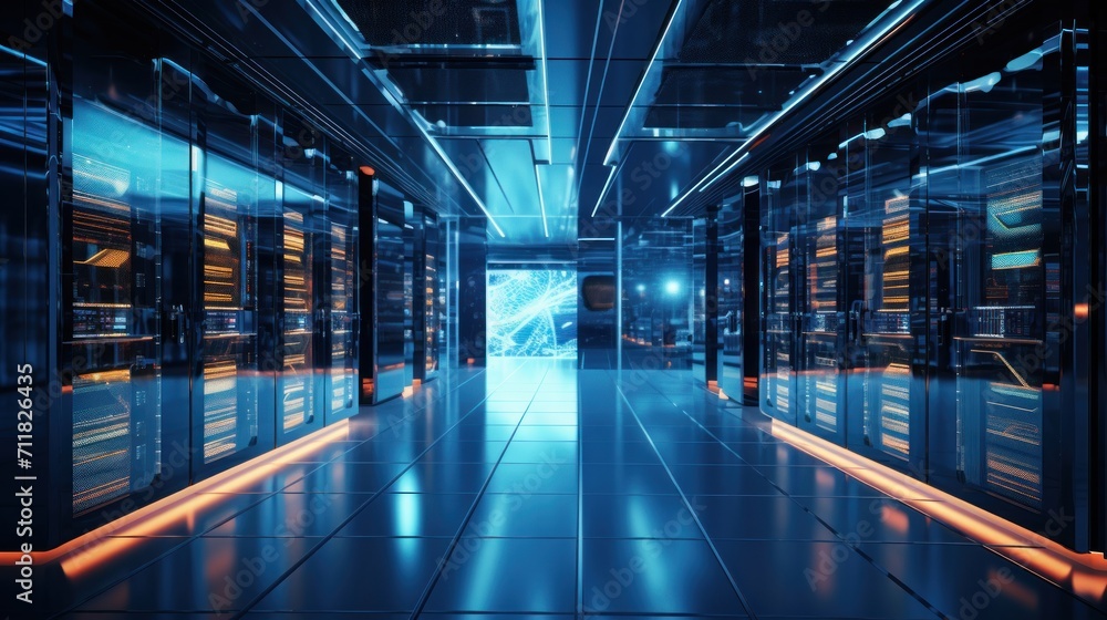 Futuristic IT Server Room Futuristic IT Server Room