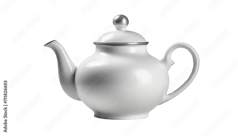 White ceramic teapot isolated on transparent background. White ceramic teapot isolated on transparent background.