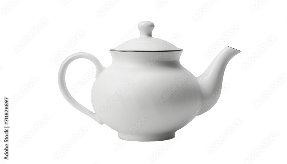 White ceramic teapot isolated on transparent background. White ceramic teapot isolated on transparent background.