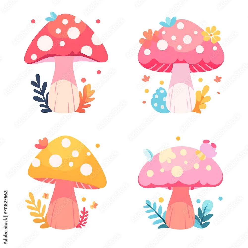 Enchanted Forest: Whimsical Mushroom Illustration Enchanted Forest: Whimsical Mushroom Illustration