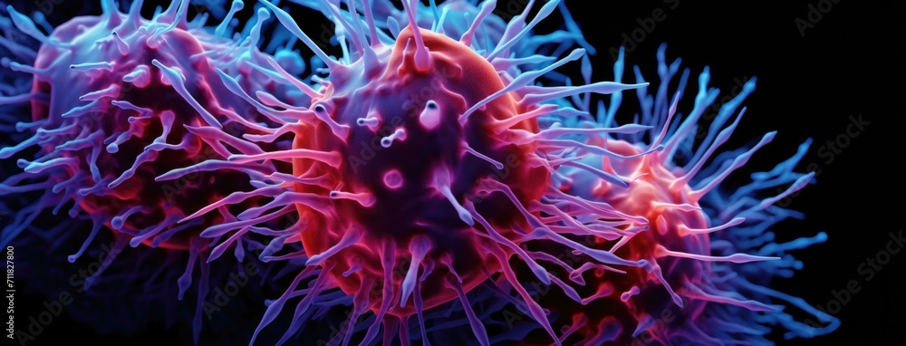 A close-up of a mysterious virus reveals its intricate structure and delicate spikes. Generative AI. A close-up of a mysterious virus reveals its intricate structure and delicate spikes. Generative AI.