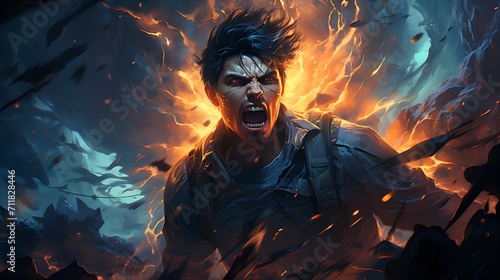Zorn des Feuers: Anime-Krieger in der Schlacht