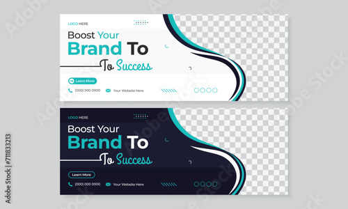 Professional digital marketing corporate business marketing social media facebook cover banner post template design, timeline cover ads promotion with place for photo, editable layout design bundle
