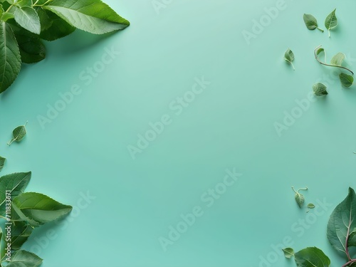 clear ambient glowing pastel green background, peppermint leaves, eucalyptus leaves, advertisement. generative AI