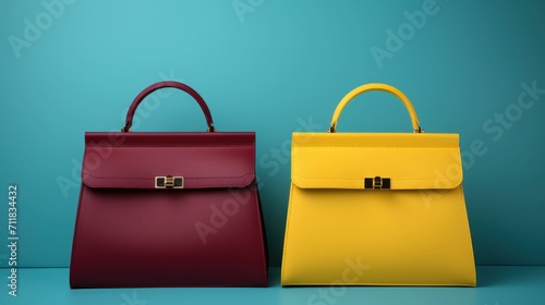 Beautiful Luxury and stylish handbags, yellow, maroon and blue colors