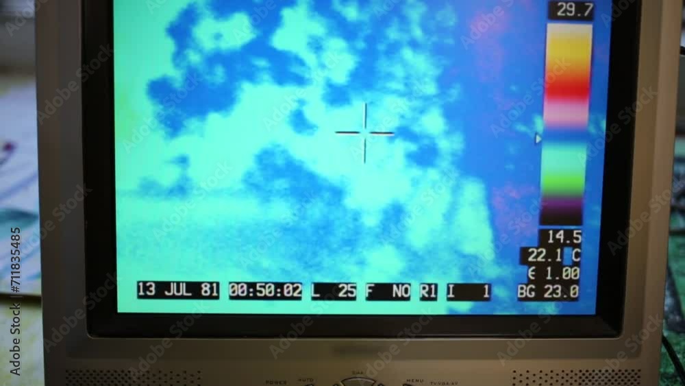 Display with silhouettes of people of infrared thermal device Display with silhouettes of people of infrared thermal device