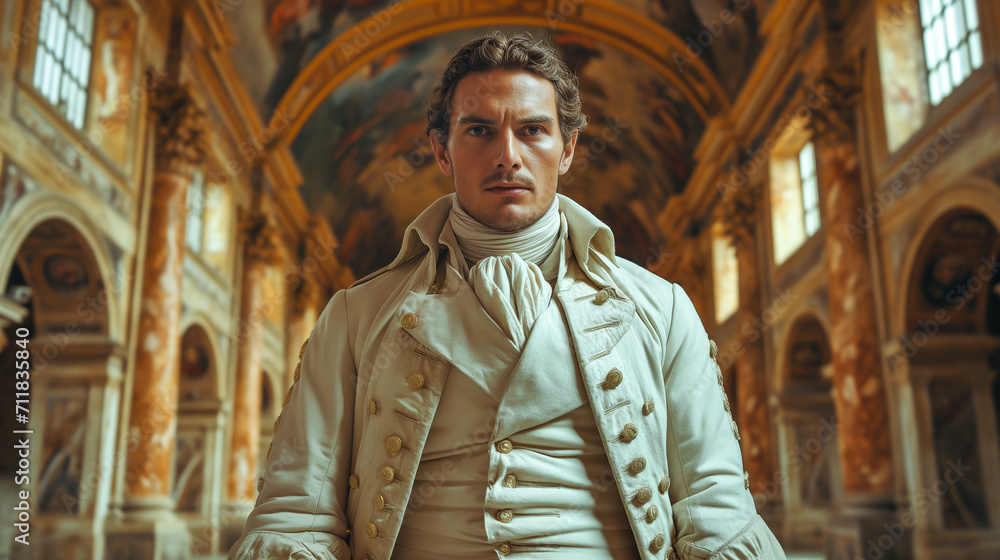 Naklejka premium Portrait of a eighteenth century noble man.