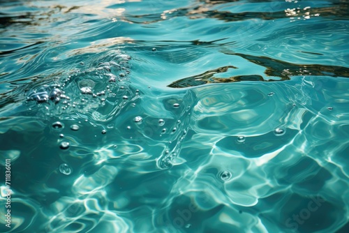 An alluring pool of shimmering teal liquid, beckoning with the promise of refreshing aqua bliss © familymedia