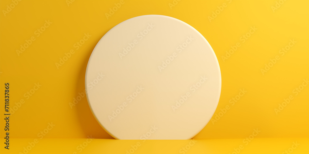 yellow white round background for goods and products
