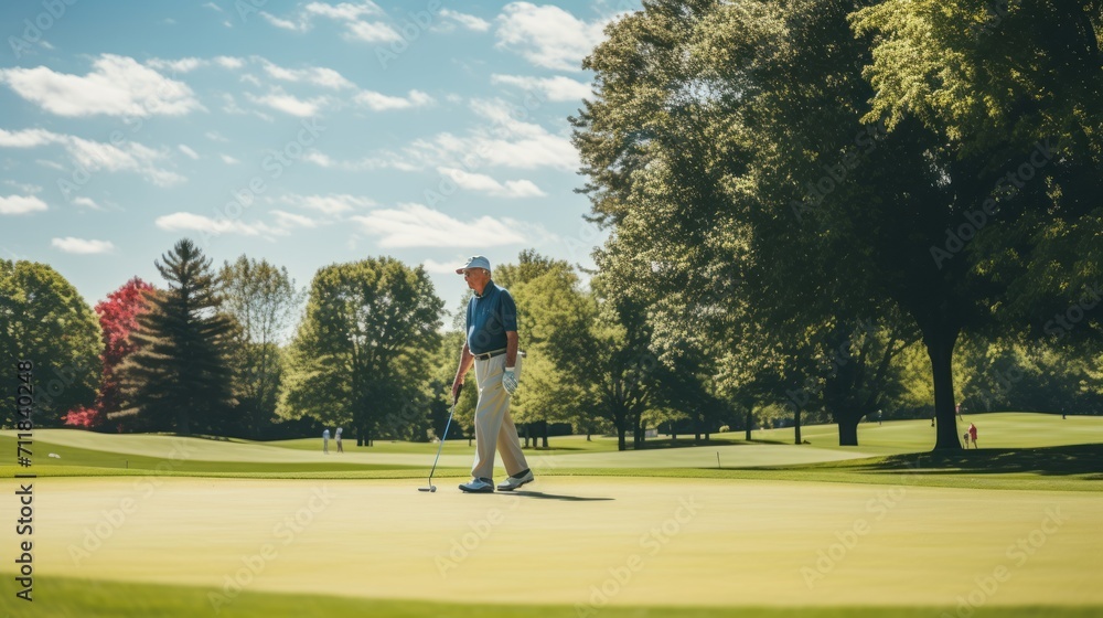 Fototapeta premium senior man playing golf
