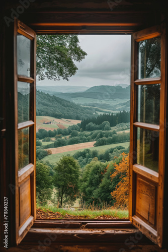 Landschaft vor dem Fenster