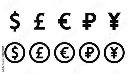 set of money symbols vector photo