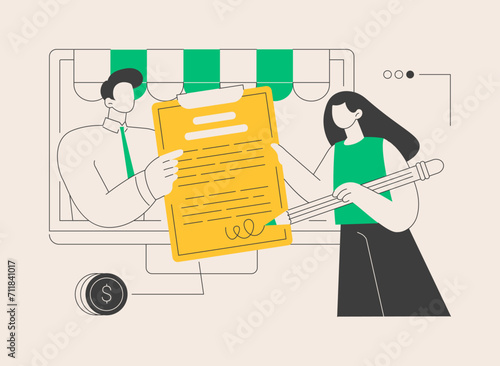 Purchase agreement abstract concept vector illustration. © Visual Generation
