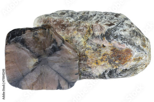 chiastolite from Chile isolated on white background photo