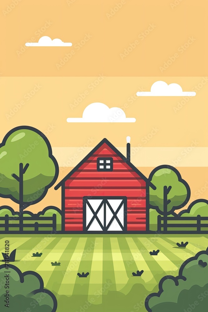 Clean and simple icon representing a farm