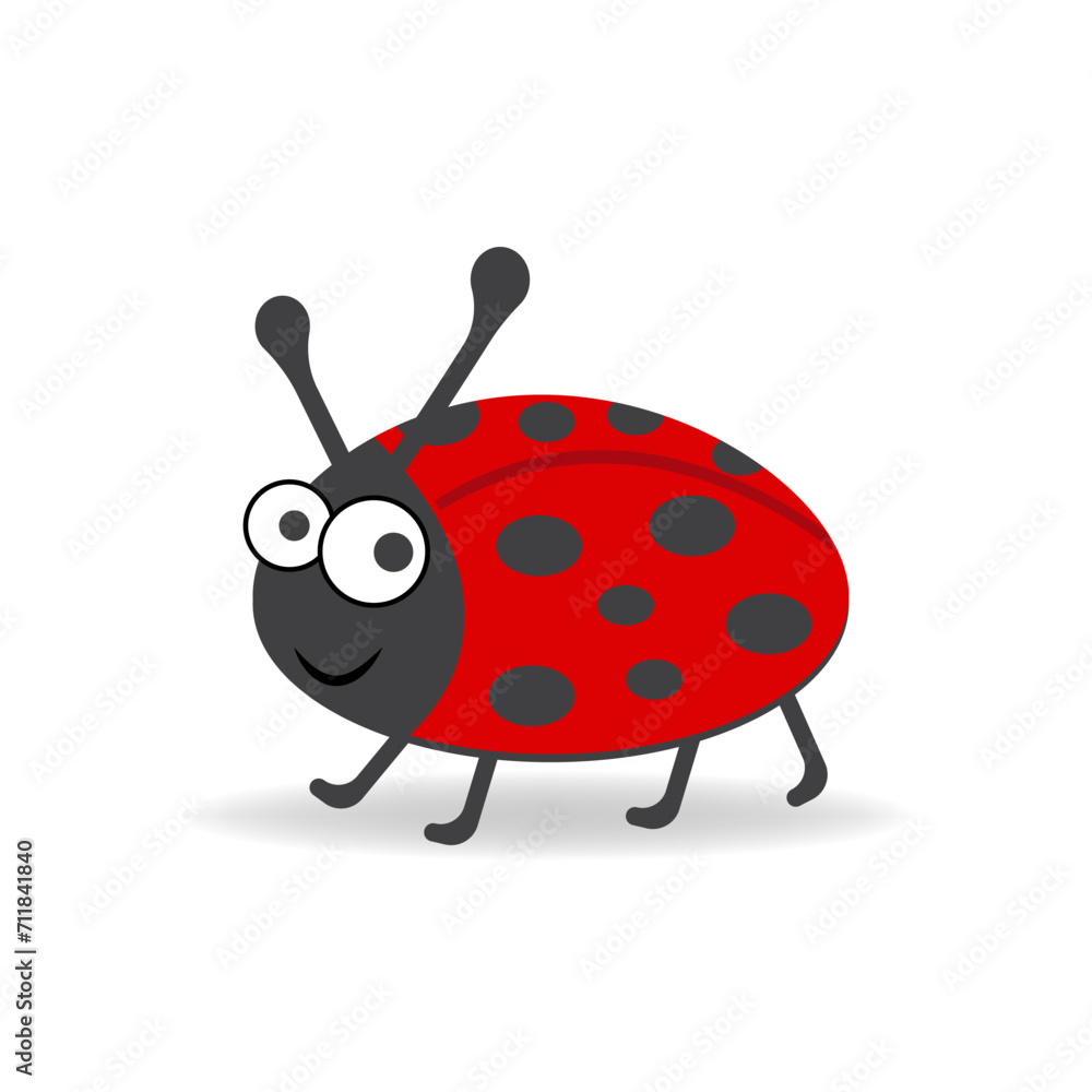 The red funny ladybug illustration
