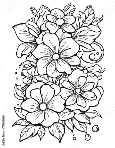 coloring book for children with flowers in spring