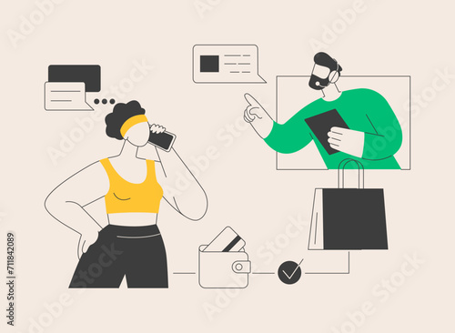 Conversational sales abstract concept vector illustration.