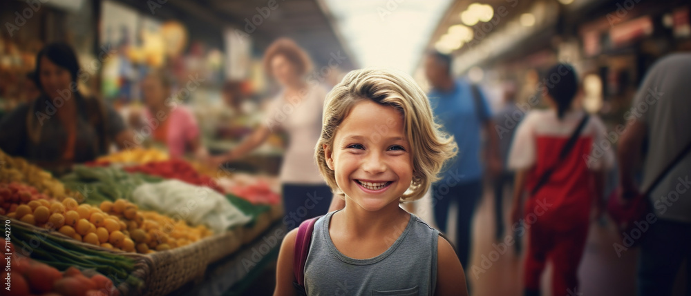 person shopping in the market, advertising image