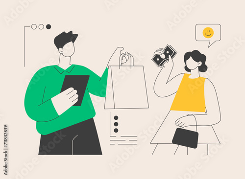 Face-to-face selling abstract concept vector illustration. © Visual Generation