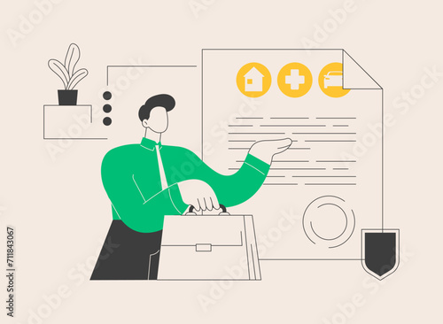 Insurance broker abstract concept vector illustration.