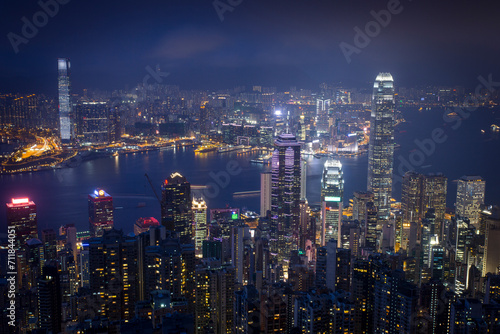 Victoria peak, Hong Kong city scape  photo