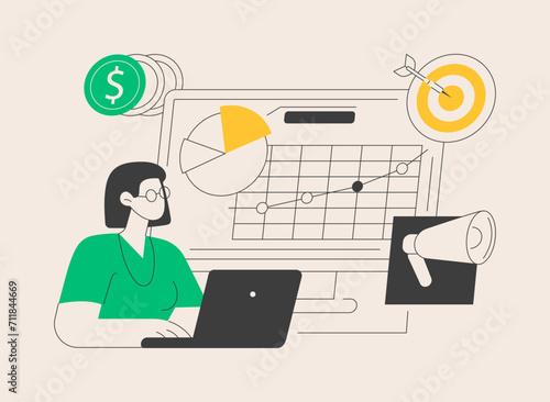 Digital marketing strategy abstract concept vector illustration.