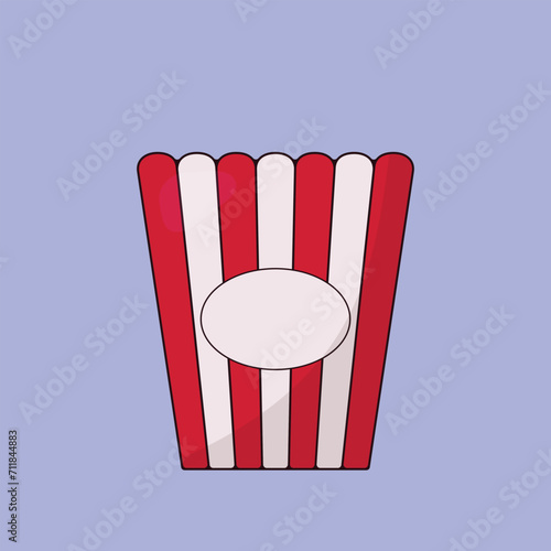 Empty Popcorn Box Vector Illustration Popcorn Icon