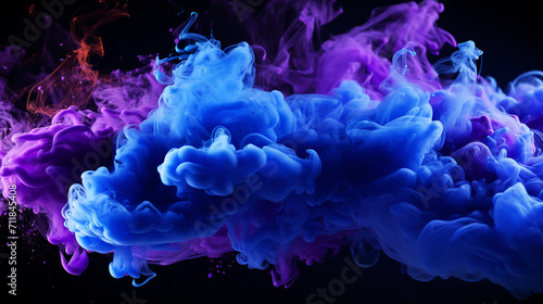 Person standing in between color smoke bombs © alexkich