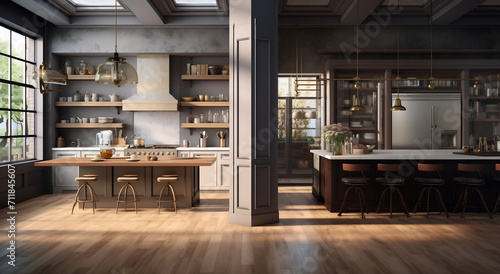 Modern Kitchen Interior with Raw Design Elements