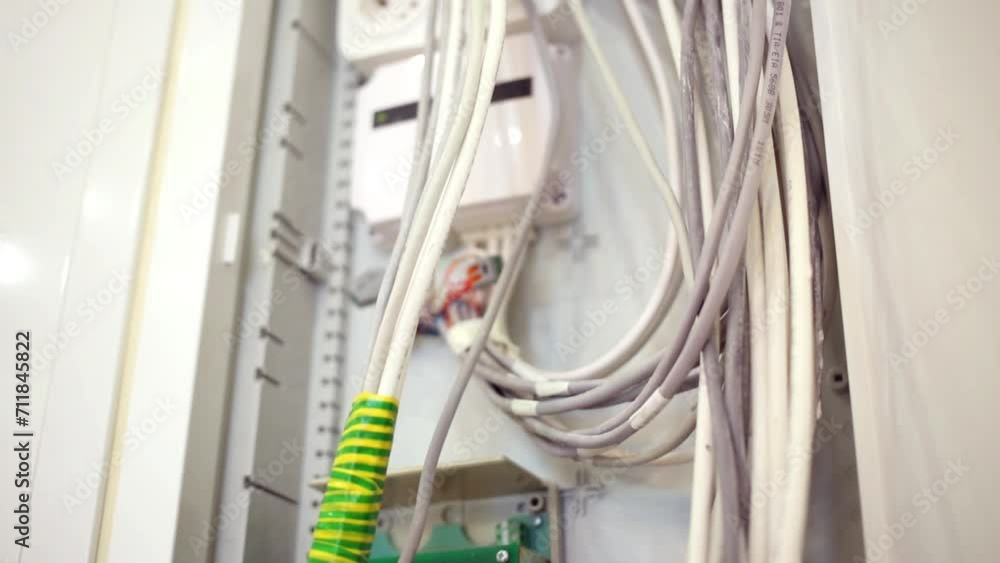 Box with wire board and packed telephone electrical cable bundles Box with wire board and packed telephone electrical cable bundles
