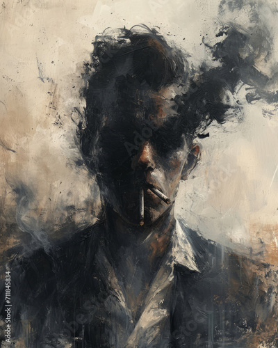 portrait of a person whit cigarrettes