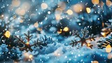 Abstract winter background pattern of large snowflakes. Shiny elements and sequins of different colors. Fabulous winter pattern