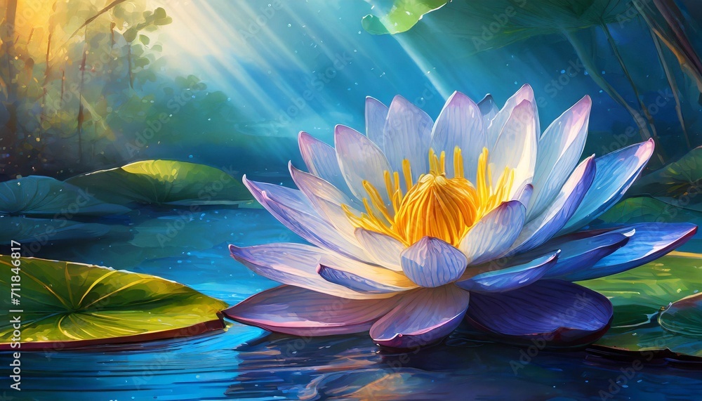 blue lotus nymphaea caerulea flower background with copy space flowers composition as background project graphic design