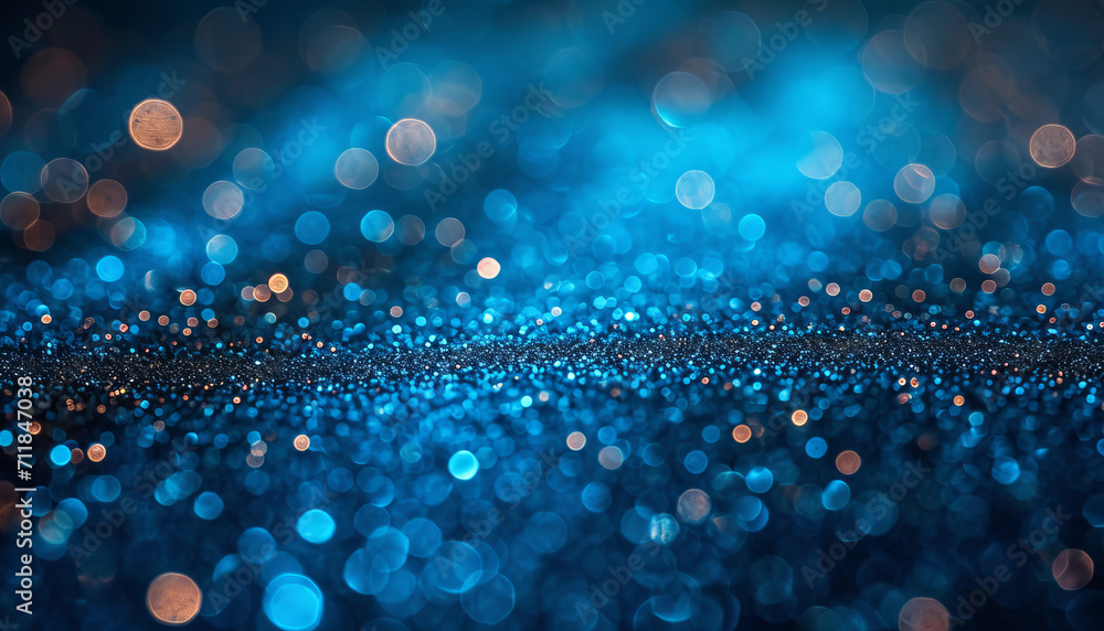 Fototapeta premium Blue Bokeh Effect, generative ai