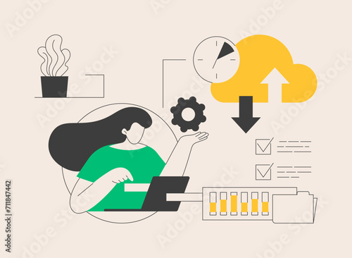 Automatic backup abstract concept vector illustration.
