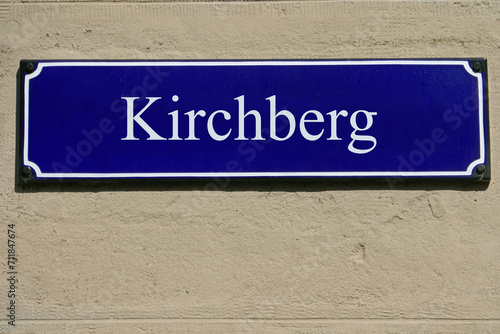 Emailleschild Kirchberg