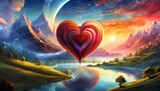 heart on abstract background