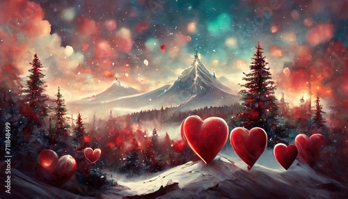 valentine day and christmas background blurred word love for valentine day and merry christmas